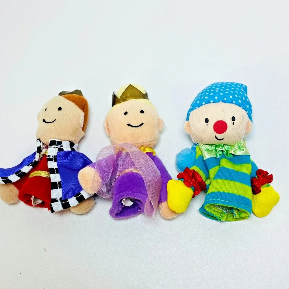 Lot 6 Vintage Manhattan Toy Finger Follies Finger Puppets King Queen Jester Rare